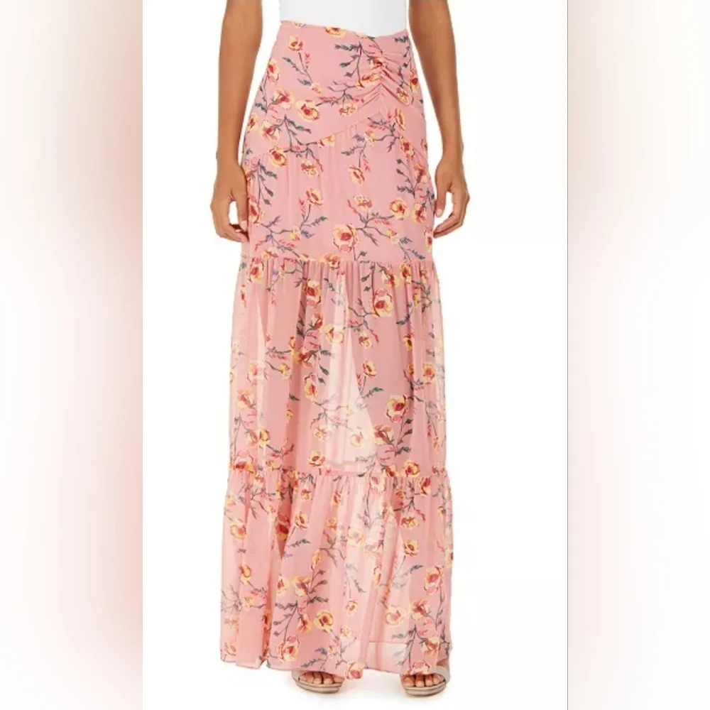 Rachel Zoe Rilo Printed Tiered Skirt‎ Maxi SIZE 8 #022
